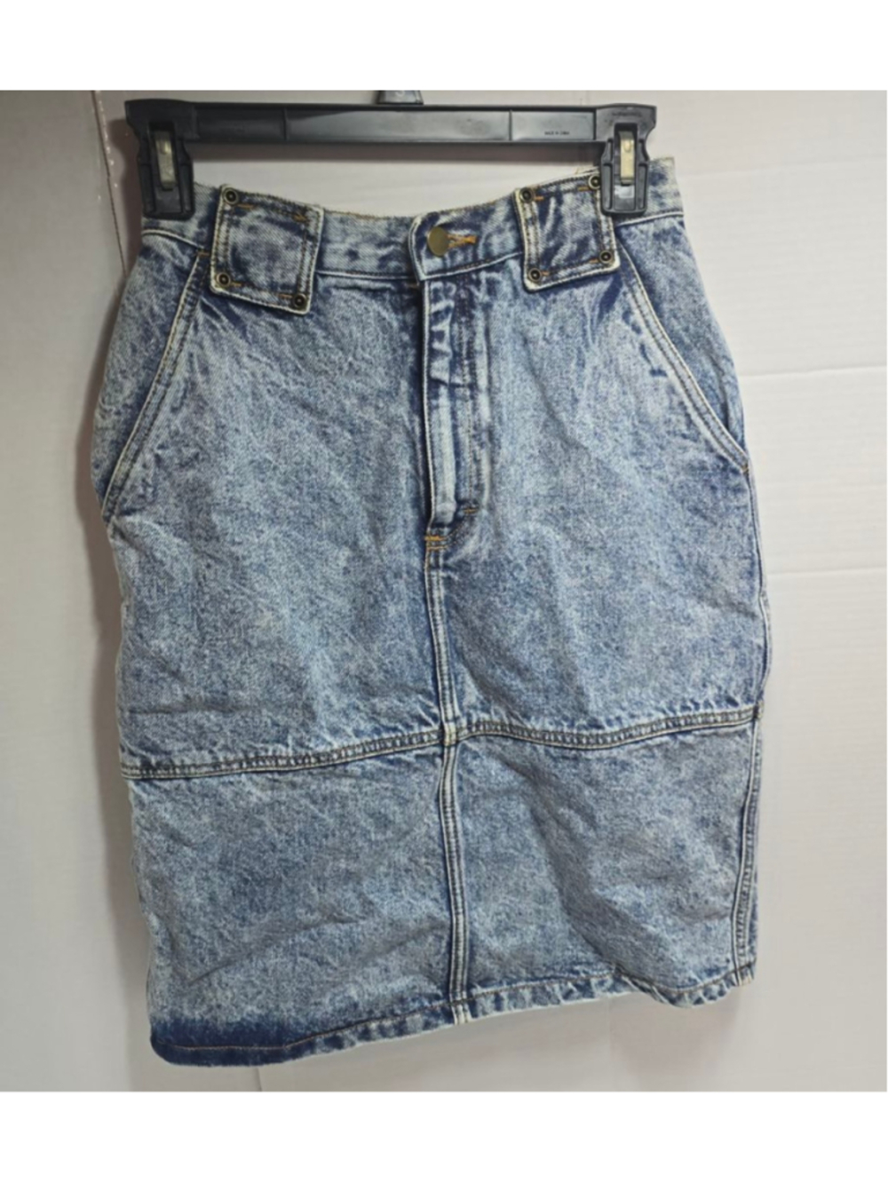 Women's Free Agent Blue Acid Wash Denim Pencil Skirt Juniors 7